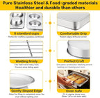 Bakeware Sets, P&P CHEF 9-Piece Stainless Steel Baking Pans Set, Round/Square Cake Pan, Toaster Oven Pan, Lasagna Pan, Loaf Pan, Pizza Pan, Muffin Pan, Dishwasher Safe & Durable, Healthy & Non-toxic
