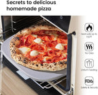 Pizza Stone, 12" x 11" x 0.47" Ceramic Coating & Cordierite Pizza Stones for Oven Grill BBQ, Heavy Duty Non Stick Baking Stone for Pizza & Bread, Unique Shape Design Grilling Stone (Gray)
