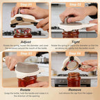 4 in 1 Multi-Purpose Jar Opener,Adjustable Stainless Steel Jar Opener,Multi-Functional Retractable Jar & Bottle Openers,Multi Size Lid Tool for Jars Cans Wine Bottles,Home Kitchen Helper (Beige)