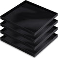 Teenyyou 4 Pcs 13.5 x 13.5 x 1inch Non-stick Ptfe Oven Trays Reusable Solid Baking Basket Easy Clean Heat Resistant Black Quick Oven Accessories for Heating Chips Chicken Snacks in Restaurant Kitchens
