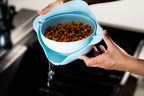 Kitchen Pro Double Rotatable Colander, Blue Plastic Vegetable and Fruit Strainer Bowl with Dual Draining Baskets, Kitchen Sink Drainer
