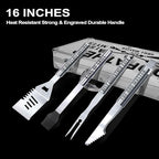 Godfather Gifts, Christmas Godfather Gifts for Him Heavy Duty Grilling Accessories Kit for Backyard BBQ, Thick Stainless Steel Grill Utensils with Non-Slip Handle Tool for Man on Birthday
