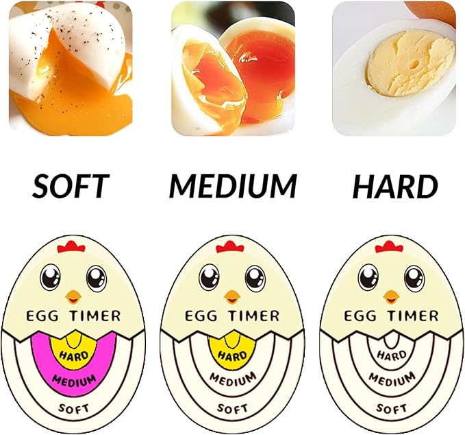 Lasubst Egg Timer for Boiling Eggs that Changes Color When Done, Orange