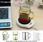 Home&Office Desktop Electric Mug Warmer-Coffee/Tea/Cocoa/Soup-Scented Candles Gift for Winter 1pcs(White and Black (CFW001-White)