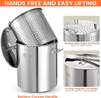 ARC 64QT Stainless Steel Seafood Boiling Turkey Fryer Kit with Strainer and Propane Stove with 200,000BTU, Stainless Steel Crawfish Boil Pot and Burner for Outdoors Cooking and Steaming, Non-Assembly