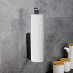 Self Adhesive Paper Towel Holder Under Cabinet Mount, 304 Stainless Steel Wall Mount Paper Towel Roll Rack for Kitchen Cabinet, Bathroom (Blakc)