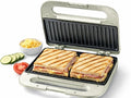 Living+ 9-Inch Electric Grill & Panini Press – Non-Stick Indoor Grill, 2-Slice Panini Grill Press Sandwich Maker with Indicator Lights, Overheat Protection, Cool Touch Housing, Wood Trim Design, 760W