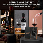 4-in-1 Rechargeable Electric Wine Opener Set - Automatic Corkscrew, Foil Cutter, Aerator Pourer, Vacuum Stopper - Wine Lovers Gifts for Women and Men