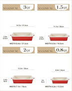 Bakeware Set of 4, MALACASA Porcelain Baking Pans Set for Oven, Casserole Dish, Ceramic Rectangular Baking Dish Lasagna Pans for Cooking Cake Pie Dinner Kitchen, Red (9.5"/11.25"/12.75"/14.5")