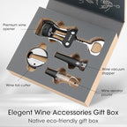 Beneno Multifunctional Wine Bottle Opener Gift Wing Corkscrew, Foil Cutter, Vacuum Stopper & Aerator Pourer, Perfect for Wine Lovers Man Woman, Elegant Black