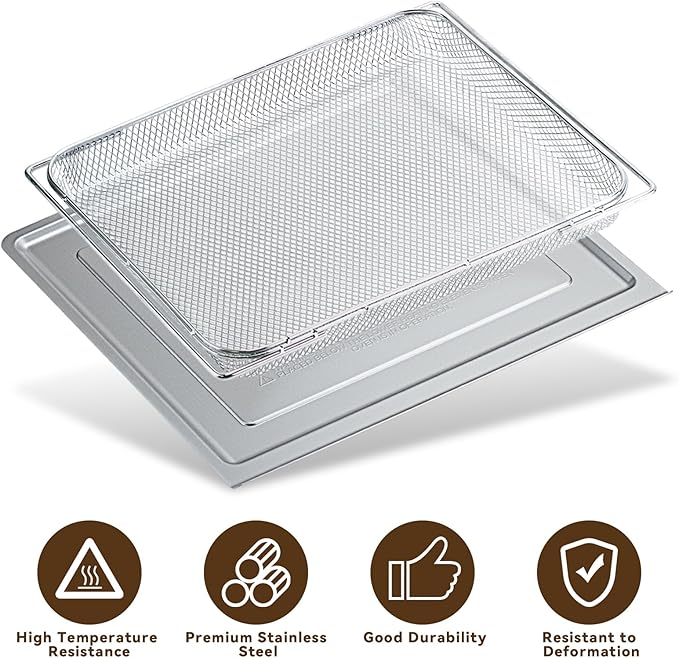Air Fryer Accessories Set for Ninja SP151 Flip Toaster Oven, Includes Crumb Tray, Baking Pan, Air Fryer Basket, 4 Oven Liners and 100 Pcs Parchment Paper for Ninja SP151