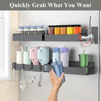 HuggieGems Magnetic Water Bottle Holder for Refrigerator, Cup Holder Organizer for Stanley and Tumbler for Kitchen, 4 Pack, Dark Gray