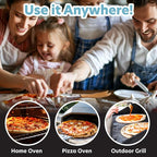Pizza Stone for Oven, Grill, BBQ - Round 5/8 Inch Extra Thick Baking Stone w Safe Even Heating- XL 16.5" Pan for Crispy Crust, Heavy Duty Cordierite Holds High Temp- Kitchen Essential Must Have Gift