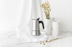Bialetti Moon Exclusive Induction Stainless Steel Moka Pot, Stovetop Espresso Maker, Italian Coffee Maker, 4 Espresso Shots, (5.7 Oz - 170 ml), Compatible with All Stovetops, Silver