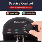 Elite Gourmet EDF475 Electric Deep Fryer 4.2 Quart Oil Capacity with Temperature Knob, 1 x 4Qt Basket, Powerful 1700 Watts, Lid with Anti-Odor Filter & Viewing Window, Stainless Steel