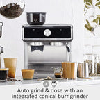 GarveeHome Espresso Machine With Grinder, 20 Bar Semi-Automatic Espresso Coffee Maker With Milk Frother Steamer Wand Cappuccino Latte Macchiato, 95 oz Water Tank, Pid Temperature Control-Silver
