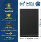 16x75 Inches Oven Liner for Bottom of Oven, Cut to Size Air Fryer Liners, Stovetops Protector & Grills Mat Thick Heavy Duty Non Stick Teflon Sheet with BPA and PFOA Free