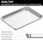 Baking Sheet Set of 5, Bastwe 18 inch Commercial Grade Stainless Steel Baking Pan, Professional Bakeware Oven Tray, Healthy & Non-toxic, Rust Free & Mirror Finish, Easy Clean & Dishwasher Safe