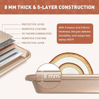 Baking Sheet with Wire Rack Set, 2 Sheet Pans(17.5'' X 11.8'') with 2 Cooling Racks, Thickened Nonstick Cookie Sheet for Baking, Carbon Steel Baking Pan