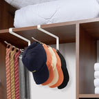 2 Pack Tumbler Lid Organizer, Horizontal Tumbler Lid Storage Hook to Hold Up 20 Lids, Space Saving Cup Lid Holders Under Cabinet Tumbler Lid Hook for Kitchen Organizer, Paper Towel Rack Hanger (White)