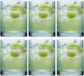 Physkoa Mint Green Ribbed Drinking Glasses Set of 6 – 9oz Vintage Green Glassware, Embossed Ribbed Tumbler Cups for Juice, Water, Cocktail, Iced Coffee