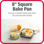 GoodCook Everyday Nonstick Steel Square Pan, 8", Gray