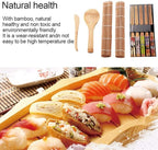 GLOGLOW Sushi Maker Set, Tool & Gadget Sets with Curtain Vane/Wing Spoon and 5 Pairs of Twisted Chopsticks, for Making Sushi At Home Maker Set, Rolling Mat Kits Making Kit (Assorted Color)