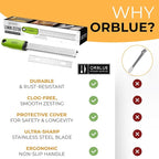 Orblue Lemon Zester & Cheese Grater - Premium Citrus Zester, Kitchen Grater for Parmesan, Chocolate, Fruits, Vegetables, Ginger, Garlic, Nutmeg - Stainless Steel Blades with Protective Cover, Green