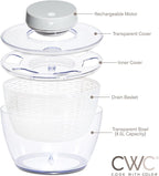 COOK WITH COLOR Electric Salad Spinner, Round 4.5L Capacity – Fast Drying & Easy Spin for Fresh Greens, Goat/Mink