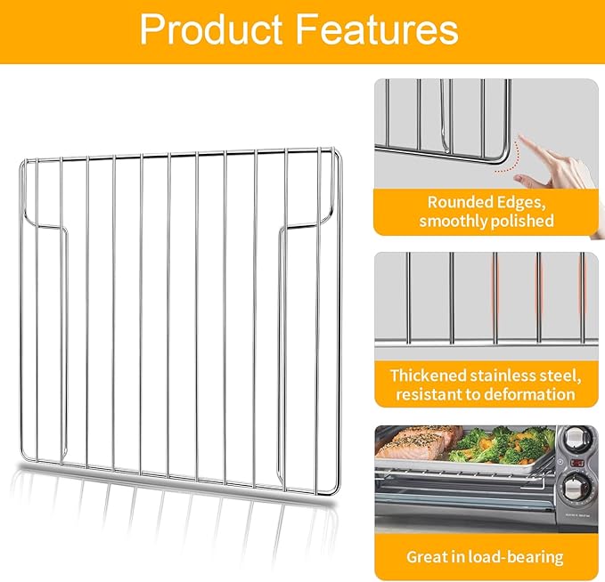 Toaster Oven Accessories for Hamilton Beach Easy Reach 4 Slice Countertop Toaster Oven, 10.9×9.2 IN Food Grade Stainless Steel Toaster Oven Replacement Parts Wire Rack, Dishwasher Safe