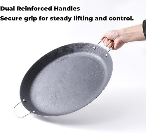 16 Inch Cast Iron Comal Redondo para Tortillas Grande – Large Round Heavy-Duty Griddle Pan with Dual Handles for Mexican Cooking, Quesadillas, Tlayudas, and Outdoor Grill Use