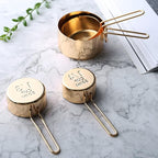4pcs Stainless Steel Measuring Cups Set Kitchen Accessories Baking Tea Coffee Measuring Tools (gold-4pcs)