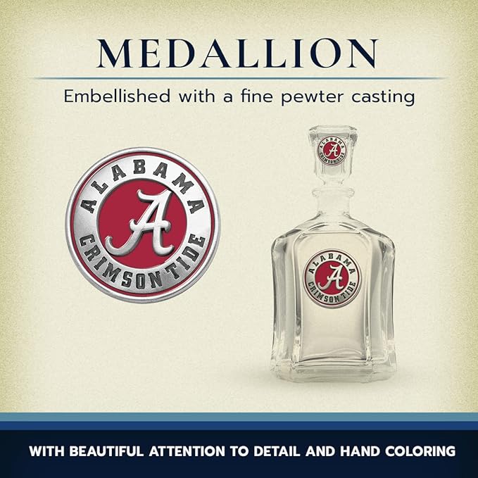 Heritage Pewter Alabama Capitol Container | 24 OZ Glass Container | Expertly Crafted Pewter Glass