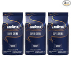 Lavazza Super Crema Whole Bean Coffee, Medium Espresso Roast, Arabica and Robusta Blend, 2.2 lb Bag (Pack of 3)