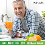 Melrose 18-Piece Family Drinking Glasses Set - Drinking Glassware Set with Highball Cooler, DOF (Double Old Fashioned), and Juice Glasses - 6 Each