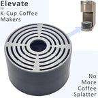 Elevate Anti-Splash Cup Riser Accessory for most Keurig K-cup, Cuisinart Single Serve, and other Coffee Makers, Adjustable for Cup Size and Drip Tray Type (Dark Gray)