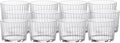 Bormioli Rocco Exclusiva Rum Tumblers, Set of 12-7.25 Oz. Ribbed Drinking Glasses with Crystal Star Glass & XLT Treatment, Made in Italy - Durable Cocktail Tumblers for Daily Use, Dishwasher Safe