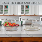2 in 1, Aidacom Microwave Place Mat & Food Cover- Mat as Bowl Holder, for Splatter Guard, Multi-use: Silicone Trivet, Pot Holders, Drying, Baking, Utensils Rest for Kitchen Counter, Grey