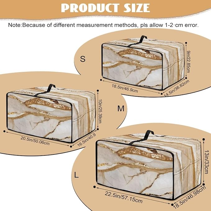 Marble Print Toaster Oven Cover, Heavy-Duty Dust Shield Kitchen Decorative Countertop Oven Protector, Microwave Air Fryer Cover, Light Gold White, (Large-18.5*22.5*12.99 inches)