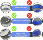 White Round Silicone Collapsible Colander – Silicone Round Kitchen Strainers with Plastic Handles Small Foldable Kitchen Strainer Perfect for Draining Pasta Vegetable and Fruit