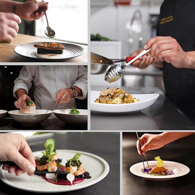 | Plating Tools Culinary Set | 11 Piece Professional Chef Plating Tools Pro Kit | Kitchen Plating Utensils | Modernist Cuisine Food Art | Stainless Steel | Black (Black)