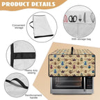 Coffee Kettle Print Toaster Oven Dust Cover, Fingerprint Protectors and Greasy Protection Machine Washable Universal Toaster Oven Protector for Kitchen, (Medium-16.1*19.71*10 inches)