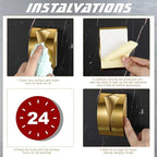 Boao 4 Pcs Self Adhesive Towel Hook Holder Grabber Stainless Steel Kitchen Dish Towel Hook Wall Mount Non Drilling Hangers Rack Hand Tea Holders for Bathroom Accesories Kitchen Gadgets(Gold)
