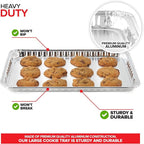 Stock Your Home Disposable Cookie Sheets for Baking (30-Pack) Aluminum Trays, Foil Pans, Shallow Sheet Pan for Cooking Thin Crust Pizza, Brownie Tins, Oven Liners