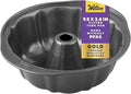 Wilton Gold Non-Stick 9.49 in Fluted Tube Cake Pan, Cold-Rolled Steel Bakeware, Made without PFAS, Packaging May Vary