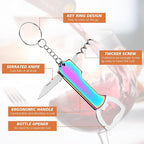 Ziliny 24 Pcs Bottle Opener Keychain Bulk Wine Bottle Beer Opener Keychain 3.27" Stainless Steel Corkscrew Waiter Corkscrew Wine Keyring Gifts for Christmas Bar Party Wedding Home (Titanium Color)
