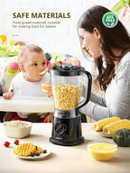 Reemix Blender, 50oz Countertop Blender - 2 Adjustable Speeds + Pulse, Dual Safety Locks, Dishwasher-Safe Pitcher for Smoothies, Crushing Ice & Family Meals