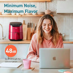 COSORI Small Air Fryer Oven 2.1 Qt, 4-in-1 Mini Airfryer, Bake, Roast, Reheat, Space-saving & Low-noise, Nonstick and Dishwasher Safe Basket, 97% less oil, Sticker with 6 Reference Guides, Red