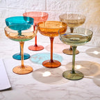 Plastic Acrylic Shatterproof Martini, Margarita, Champagne & Cocktail Unbreakable Glasses, Large Coupe Glasses 15oz, 6 Set, Tritan European Design Drinkware, BPA-free,Reusable, Pool, Indoor & Outdoor