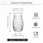 Pineapple Cup - Tiki Glasses for Cocktails - Pina Colada Hurricane Drinking Glasses for Bar Decor Set of 6 - Outdoor Mixed Drink Ice Tea Wine Glass Hawaii Tropical Barware 17 Oz